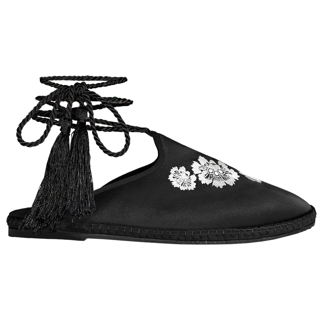 Ciao Lucia Embroidered Satin Slide