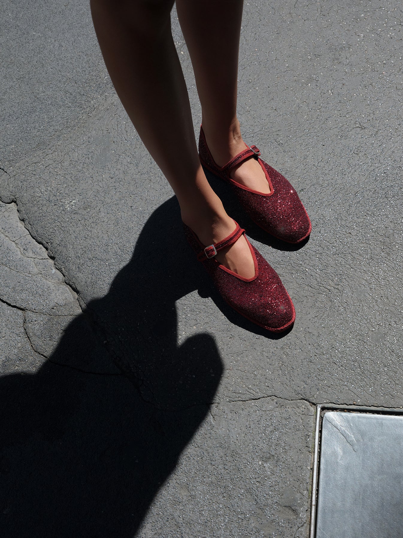 Mina Burgundy Glitter Mary Jane