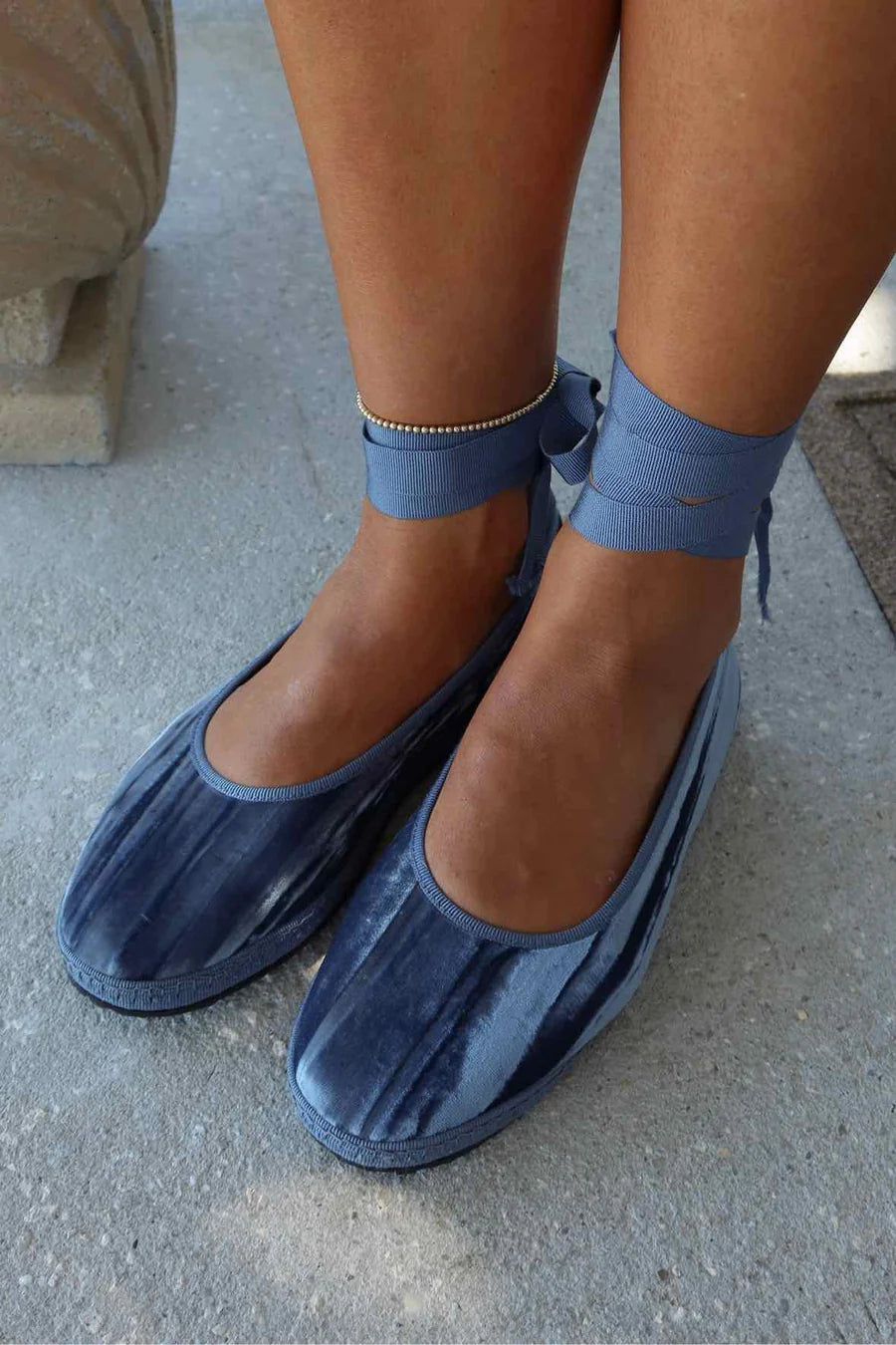 Sky Blue Ribbon Ballet Flat Friulane