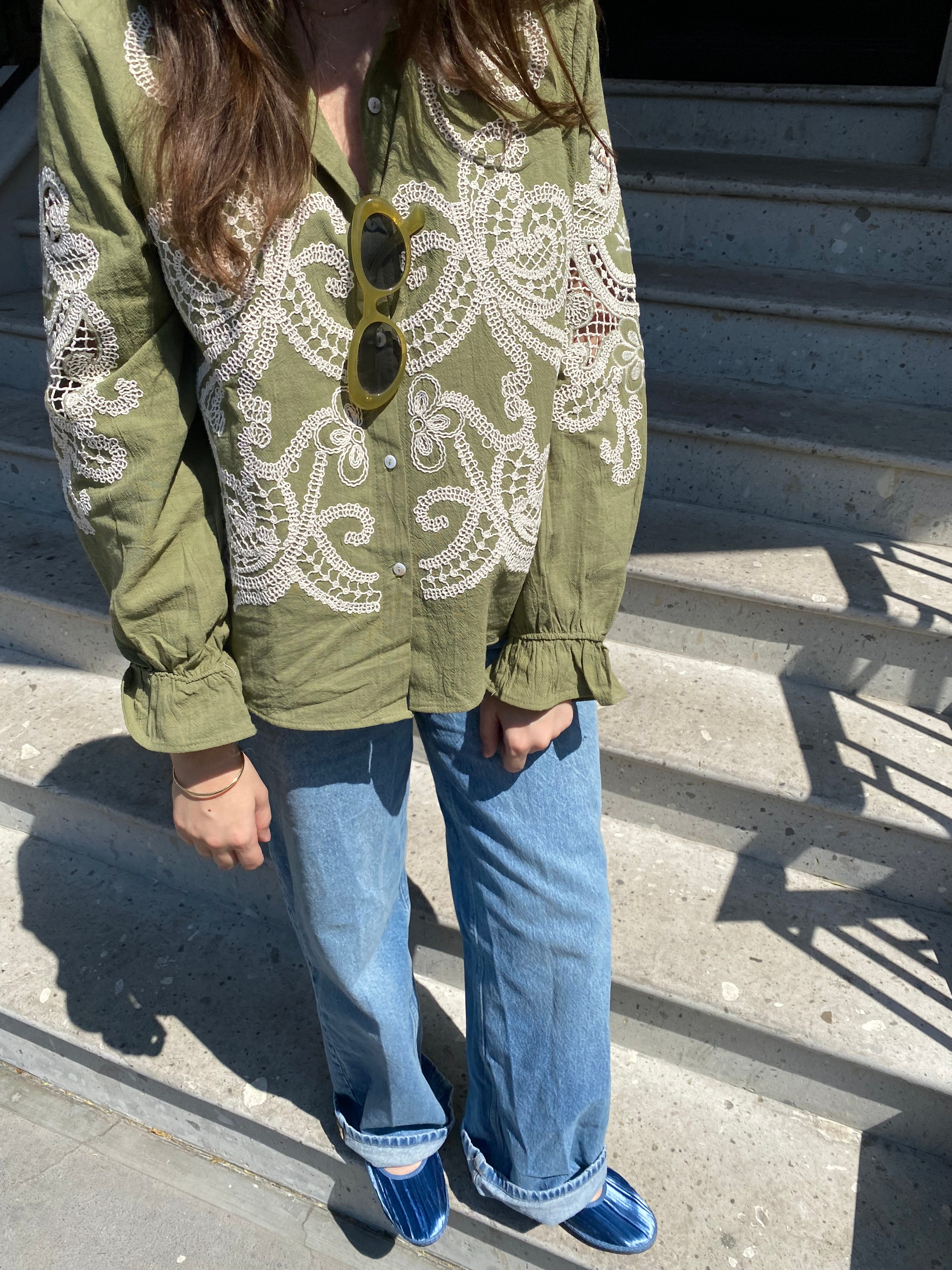 Sky Blue Ribbon Ballet Flat Friulane