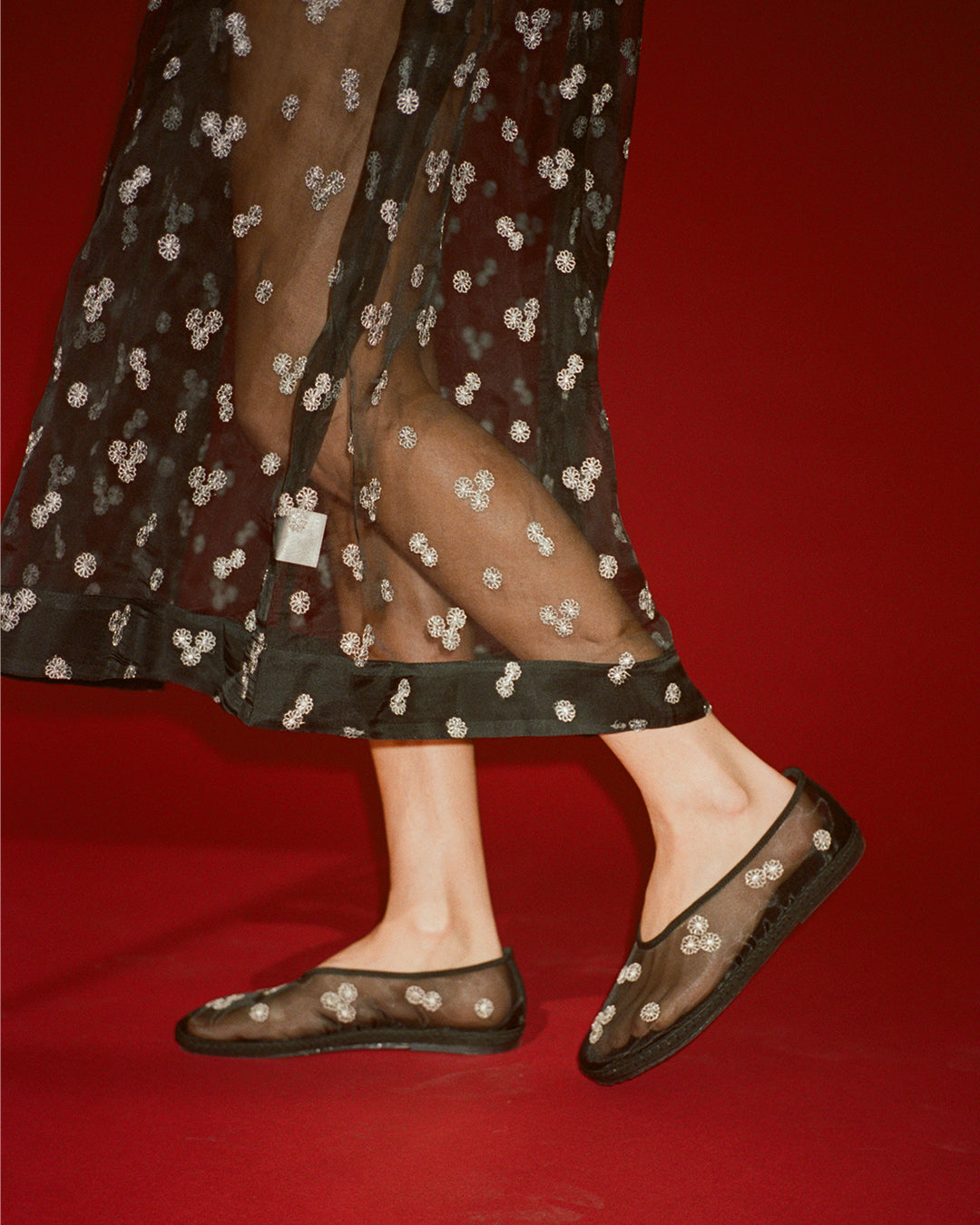 Ciao Lucia Embroidered Mesh Flat