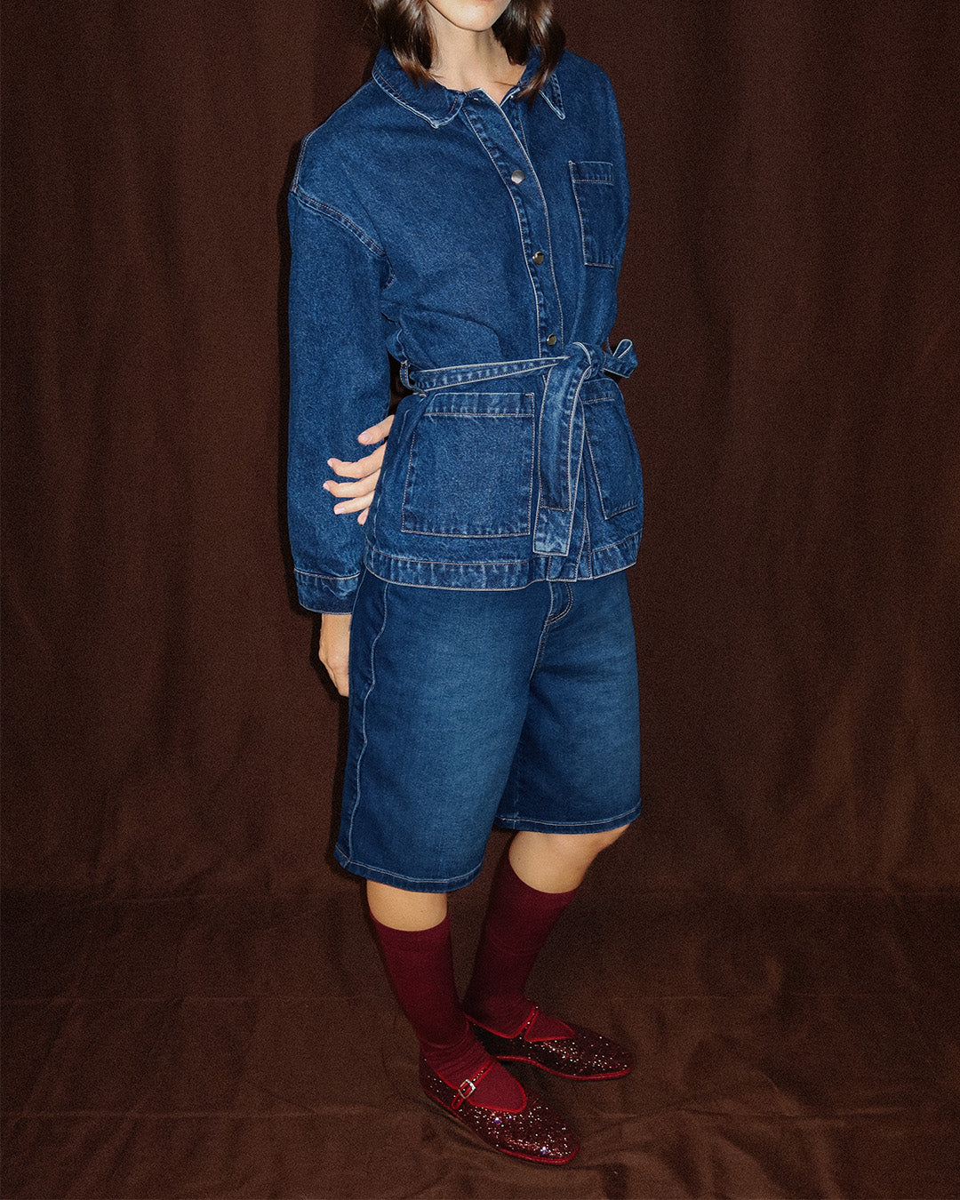 Mina Burgundy Glitter Mary Jane