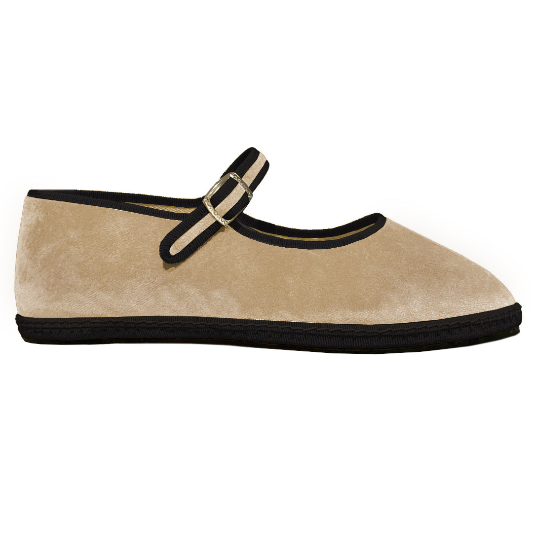 Scarpe Friulane Mary Jane In Velluto - Fatte A Mano In Italia, Suola In Gomma, Colore Cannella - Foto 14