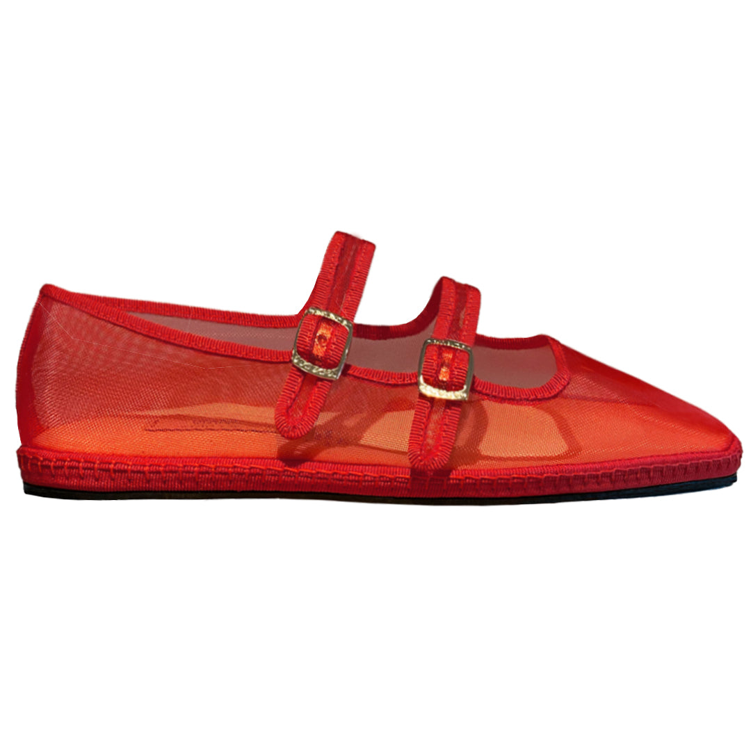 Gigi Red Mesh Double Mary Jane