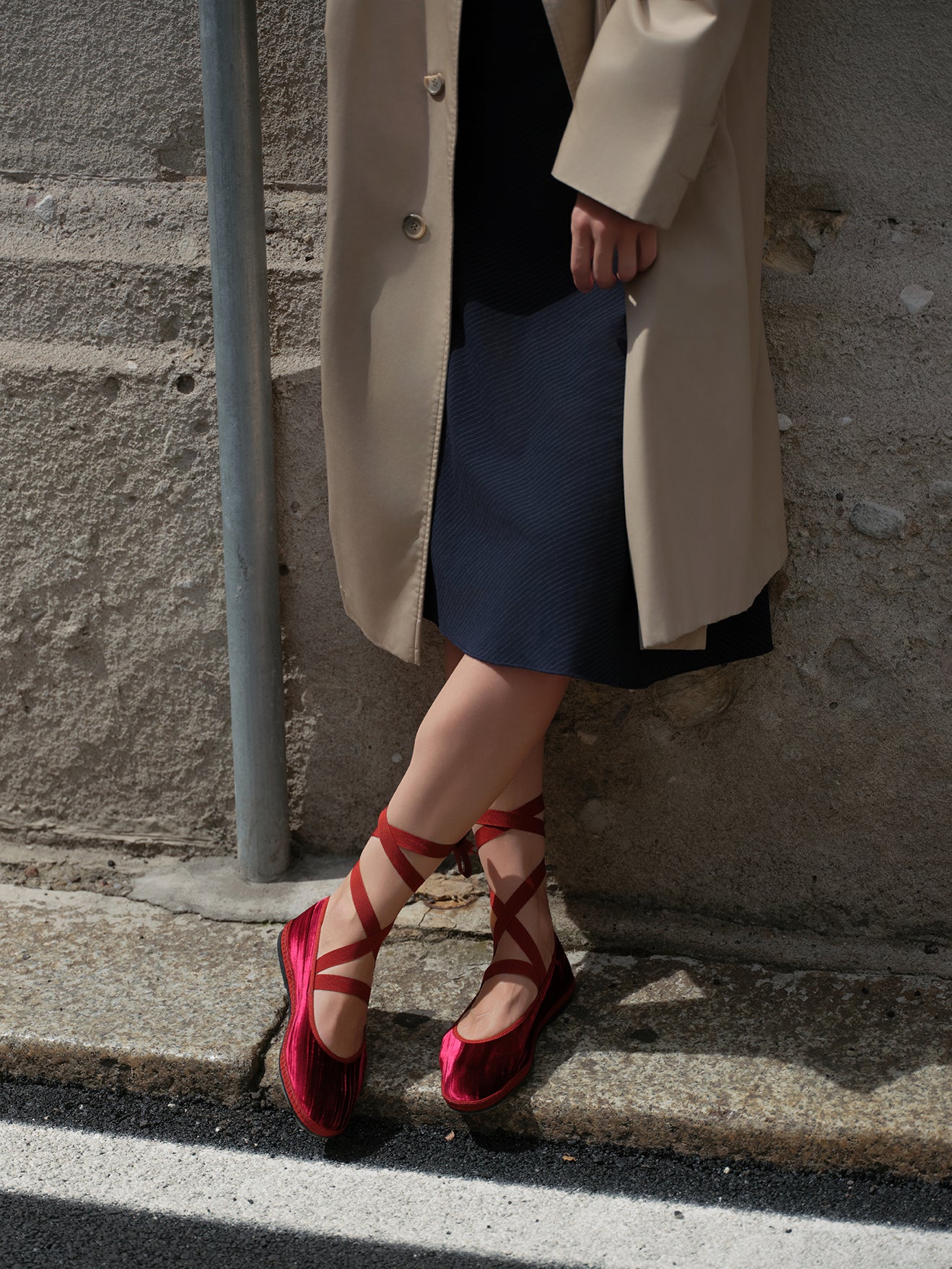 Burgundy Ribbon Ballet Flat Friulane