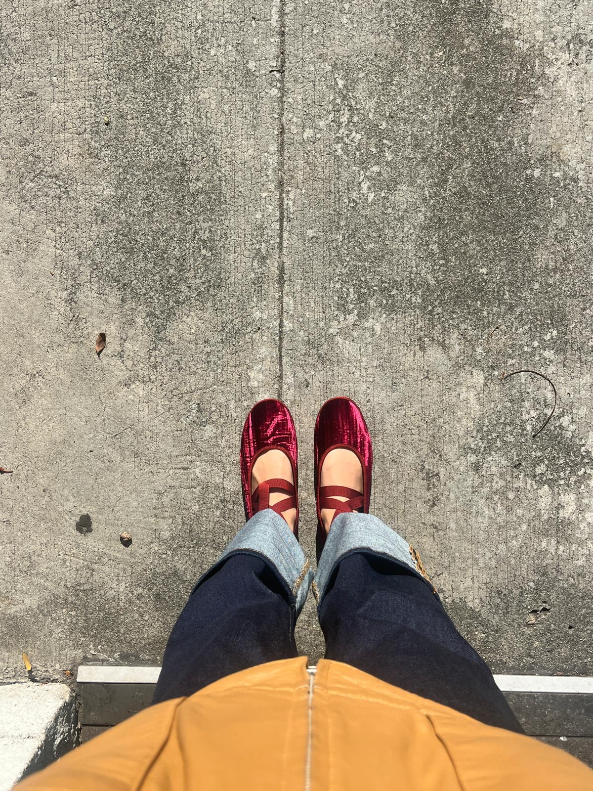 Burgundy Ribbon Ballet Flat Friulane