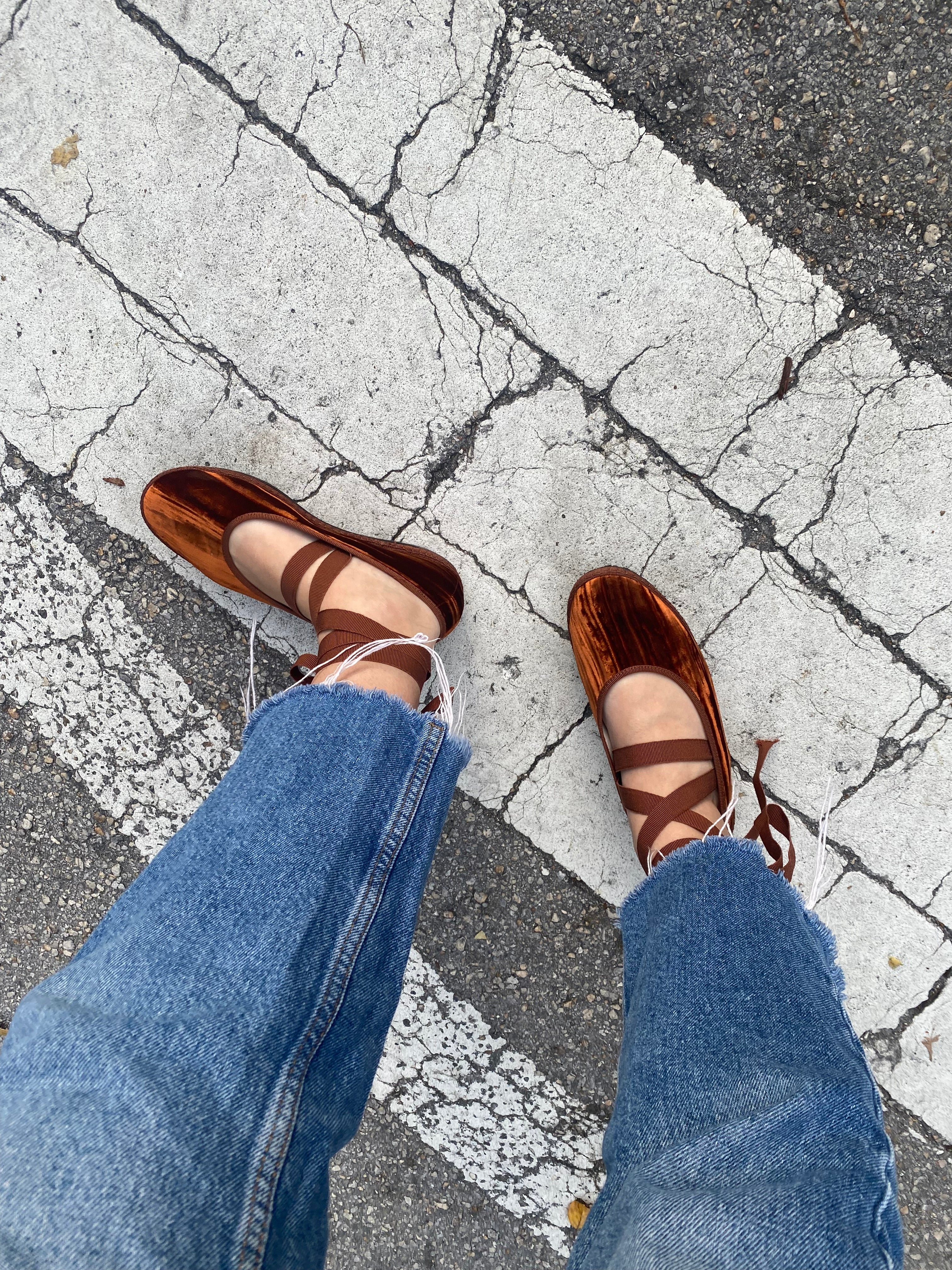 Caramel Ribbon Ballet Flat Friulane